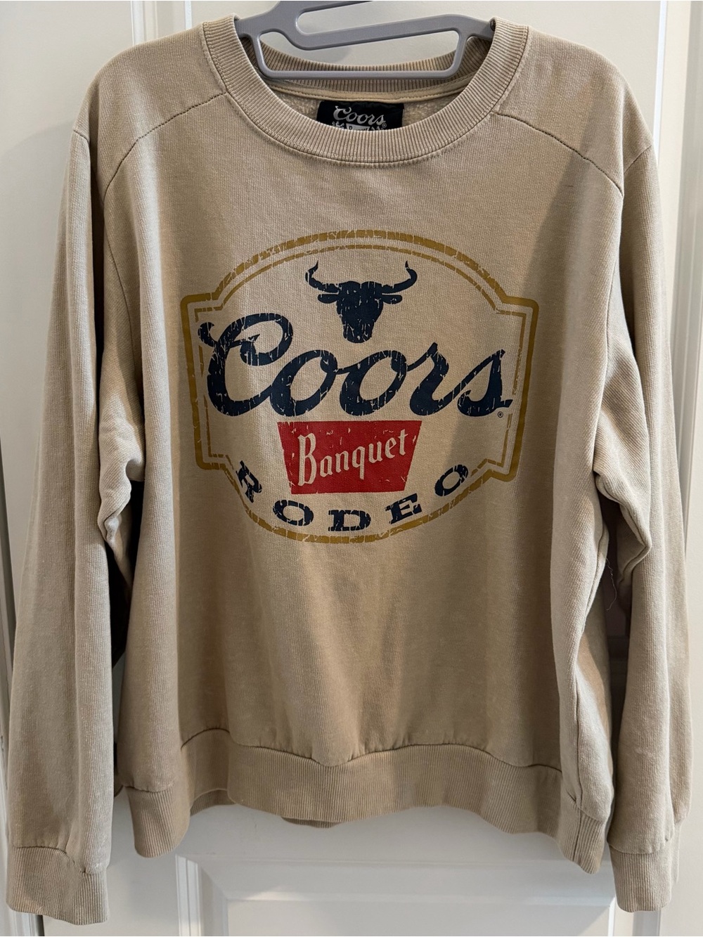 Coors Rodeo Beige Crewneck Sweater Large